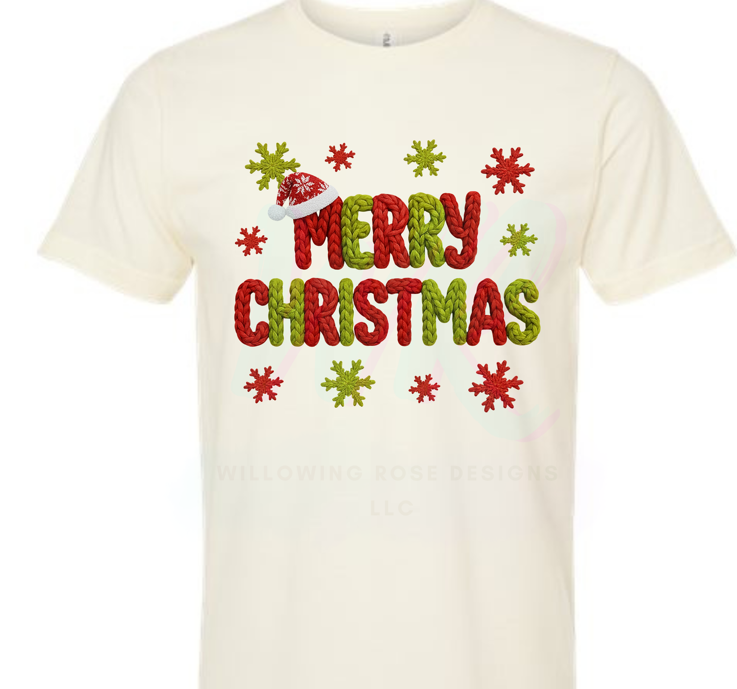 MERRY CHRISTMAS FAUX YARN TSHIRT
