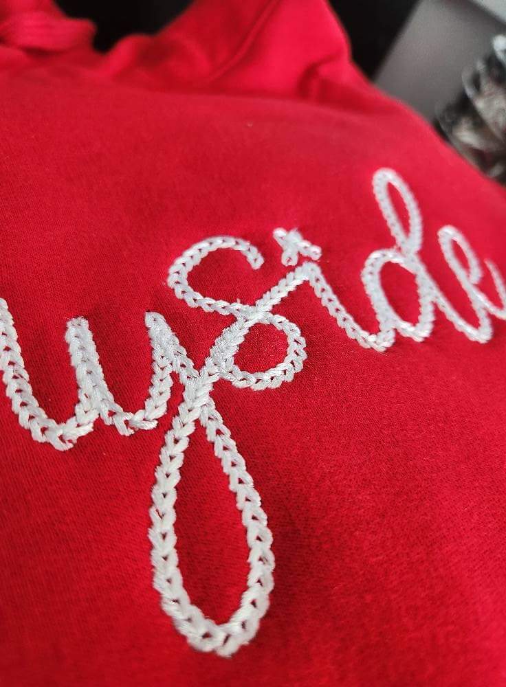 Sunnyside chain stitch embroidered hoodie- custom