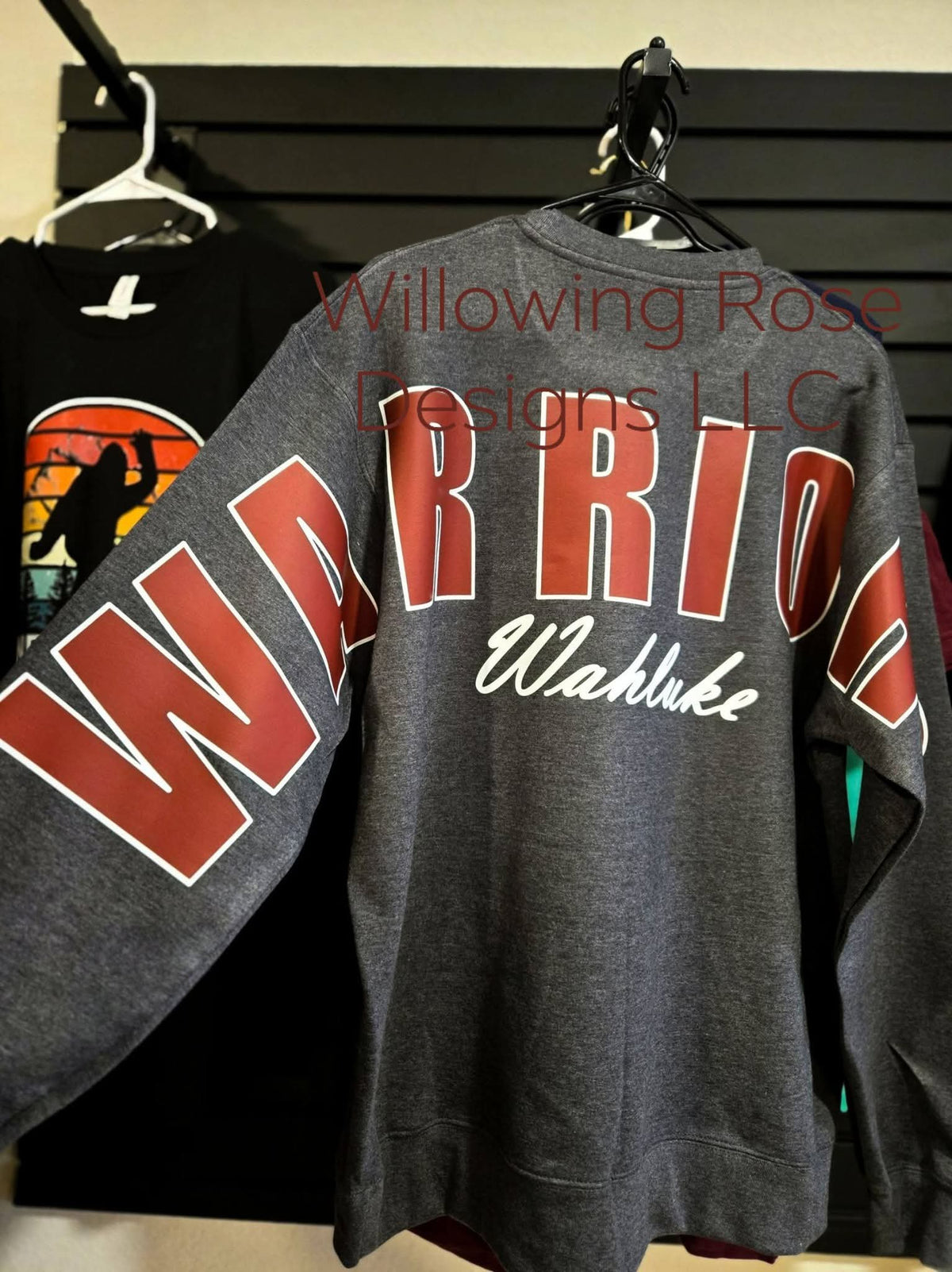 Warriors across the back + left chest logo